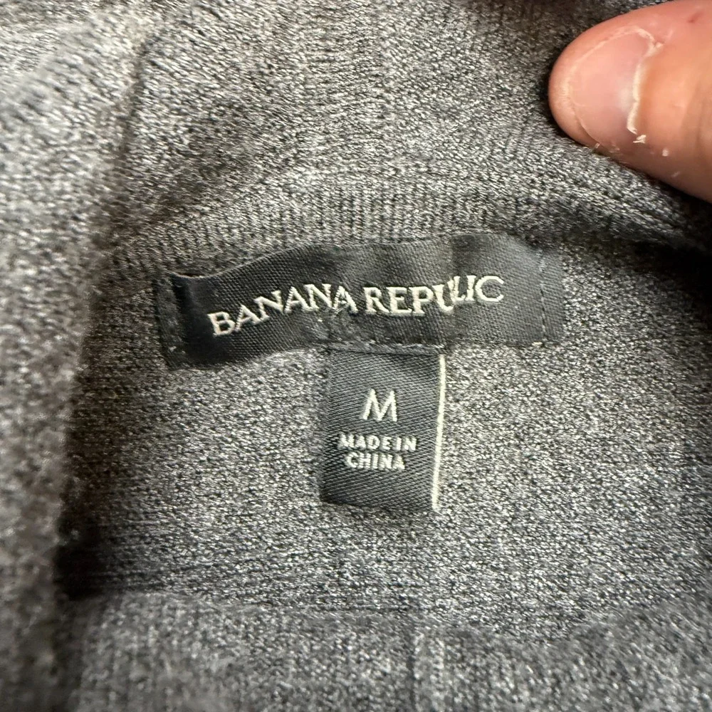 Banana Republic Sweater Womens Medium Gray Milano Hoodie Mock Knit Minimalist - Picture 4 of 9